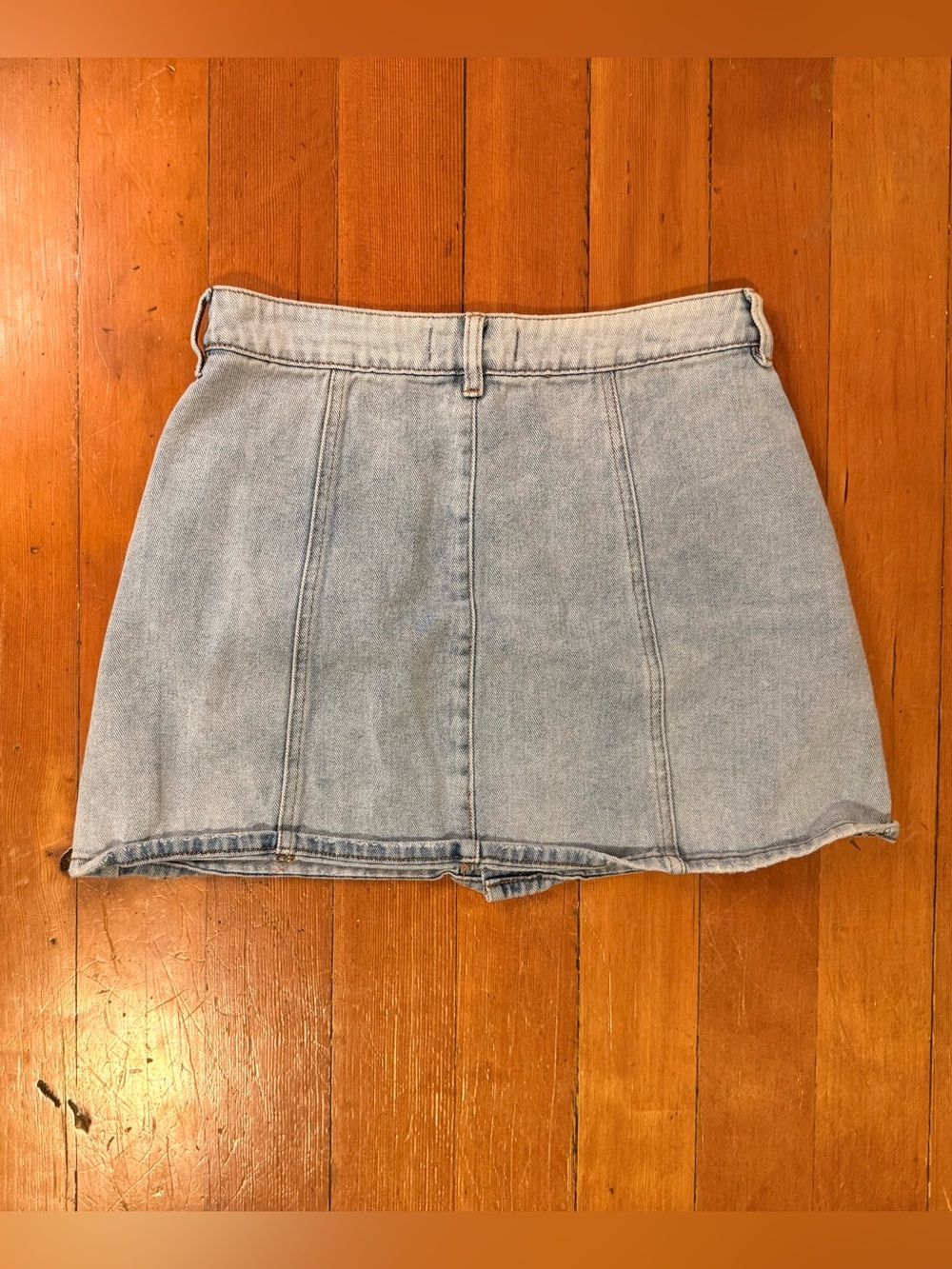 Denim Button Front Mini Skirt - Picture 4 of 6